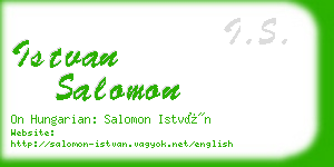 istvan salomon business card